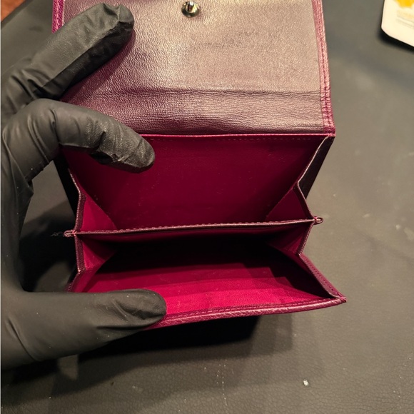 Vintage Yves Saint Laurent Leather Bi-Fold Wallet - Burgundy - Picture 2 of 6